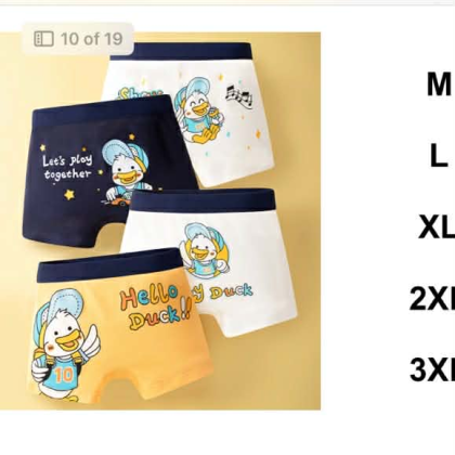 Hello Duck" Cartoon Print Cotton Panties.